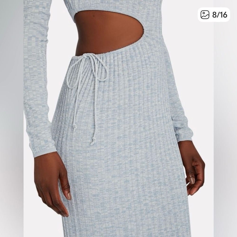 Aya Muse Light Blue Cut out long sleeve dress - Picture 5 of 5